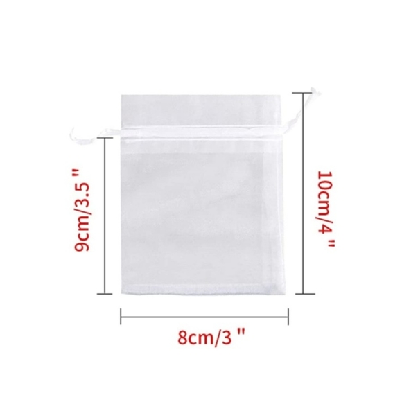 ⭐️5 for 20⭐️ 10 White Drawstring Organza Bags 3x4 - Picture 10 of 10